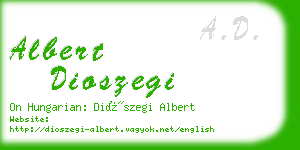 albert dioszegi business card